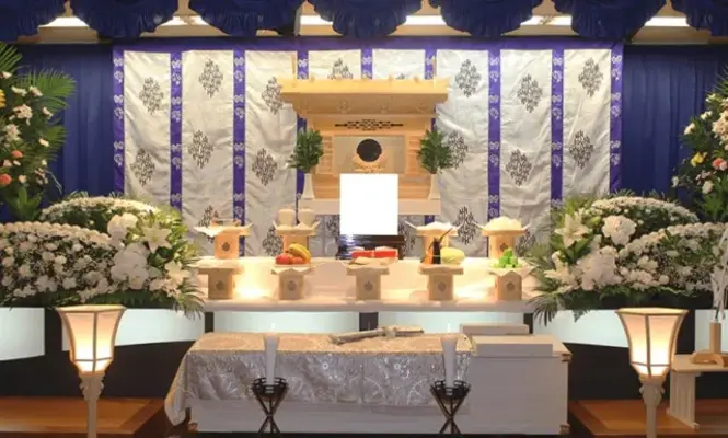 天国社（姪浜会館）で葬儀を行なった写真