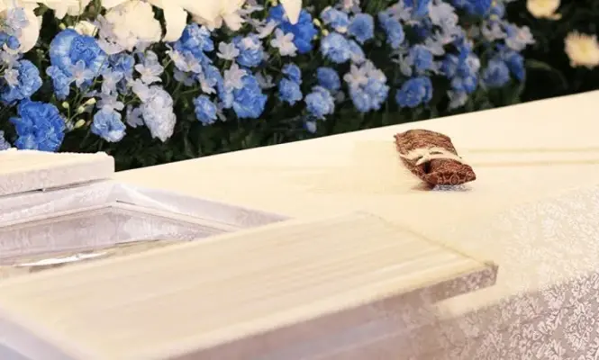 天国社（姪浜会館）で葬儀を行なった写真