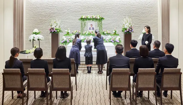 博全社（臼井ホール）で葬儀を行なった写真