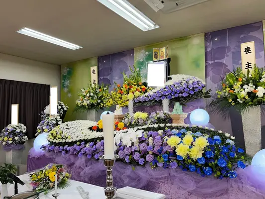 旭斎場で葬儀を行なった写真