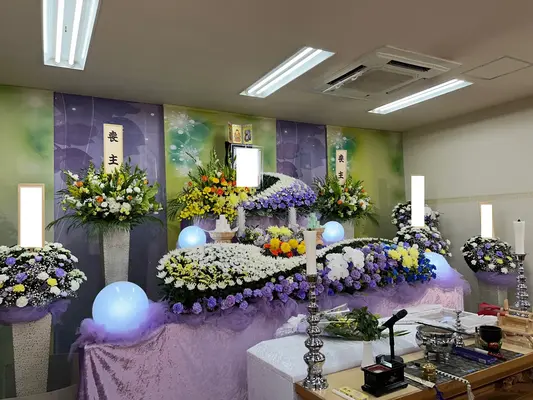 旭斎場で葬儀を行なった写真