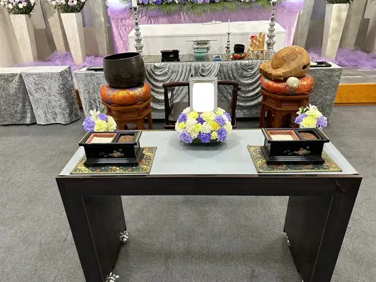 大林寺 山水閣で葬儀を行なった写真