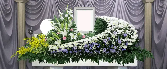 家族葬三国ホールで葬儀を行なった写真