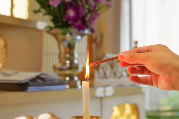 家族葬のおくり火で葬儀を行なった写真