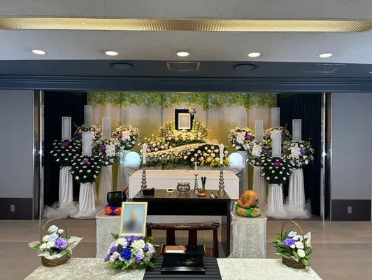 花のみおくりで葬儀を行なった写真