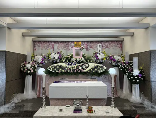 花のみおくりで葬儀を行なった写真