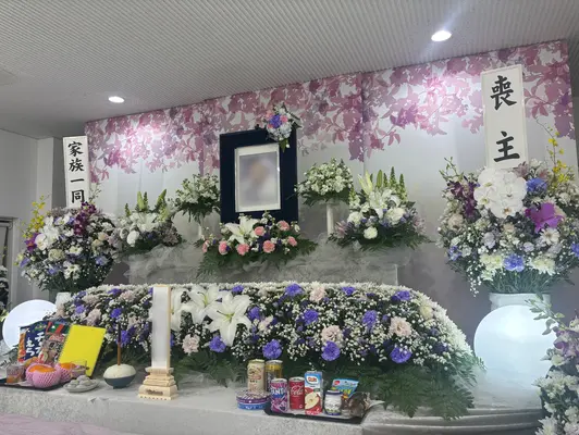 花のみおくりで葬儀を行なった写真