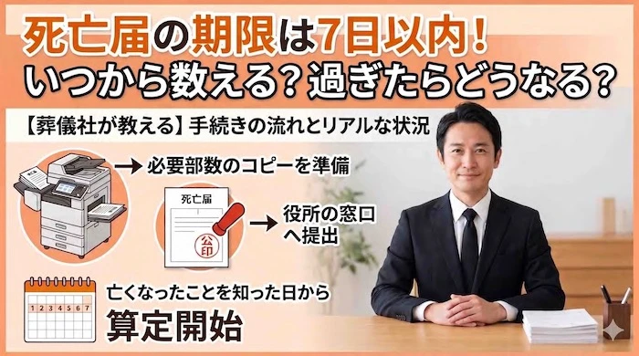 死亡届の提出期限は7日以内｜いつから数える?過ぎたらどうなる?葬儀社が教える流れ