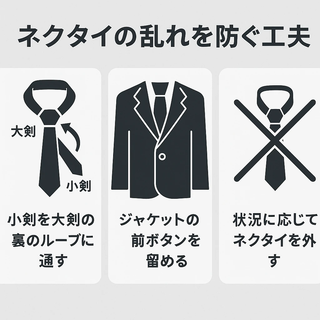 ネクタイピンを使わないときの工夫